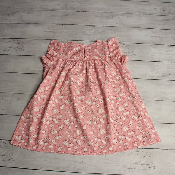 Baby Girl's Dress Size 24 Months Pink Floral Flutter Sleeve Summer - Picture 5 of 5